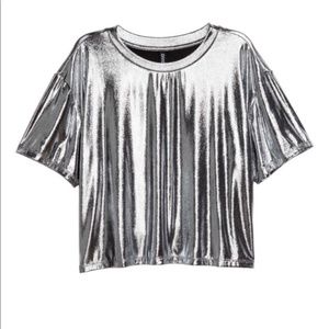 Silver Cropped Top